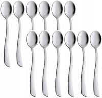 Ambition sztućce Wave zestaw 12 długie łyżeczki do kawy latte lodów deserów koktajli komplet dla 12 osób bez wzoru nowoczesne