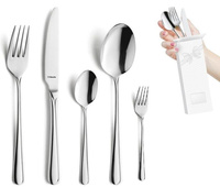 Amefa sztućce Astoria zestaw 72 obiadowe komplet dla 12 OSÓB z widelczykami do ciasta i łyżeczkami do kawy z wzorem bez niklu 18/0