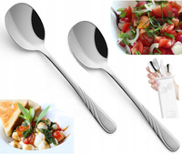 AMEFA HELMA 2 łyżka komplet do SAŁATEK surówek warzyw ziemniaków sałat zestaw z wzorem ze stali nierdewnej 8/10