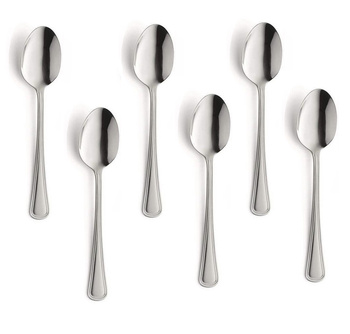 Sztuće Amefa Bologna zestaw 6 małe łyżeczki do kawy komplet dla 6 OSÓB klasyczne z wzorem BEZ NIKLU 18/0