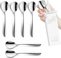 AMEFA CUBA sztućce 6 łyżeczki KAWY deserów zestaw ze stali nierdzewnej bez niklu z wzorem komplet dla 6 osób