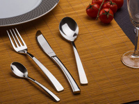 Sztućce Amefa Aurora zestaw 240 sztuk komplet na 60 OSÓB nowoczesne bez wzoru komplet do zmywarki 