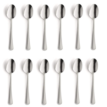 Sztućce Amefa Bologna zestaw 12 małe łyżeczki do kawy deserów komplet dla 12 OSÓB ze stali nierdzewnej z wzorem bez niklu 18/0