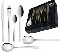 AMBITION PRATO 50 sztućce nierdzewne nowoczesne zestaw 48 obiadowe dla 12 osób  + zestaw łyżka widelec do sałatek 