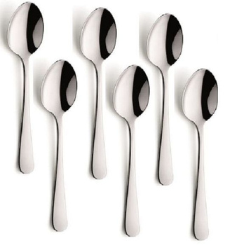 Amefa sztućce Austin zestaw 6 małe łyżeczki do kawy nierdzewne komplet dla 6 osób bez wzoru stal 18/0 bez niklu