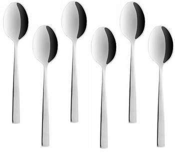 Sztućce Ambition Prato zestaw 6 małe łyżeczki do kawy komplet dla 6 OSÓB nierdzewne proste nowoczesne gładkie bez wzoru