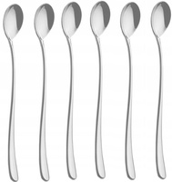 Sztućce GERLACH 49 Muza zestaw 6 długie łyżeczki do kawy latte deserów koktajli dla 6 osób eleganckie nowoczesne łyżki 18/10