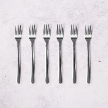 Ambition sztućce Prato zestaw 6 widelczyki do ciasta tortu komplet dla 6 OSÓB nierdzewne nowoczesne proste gładkie bez wzoru