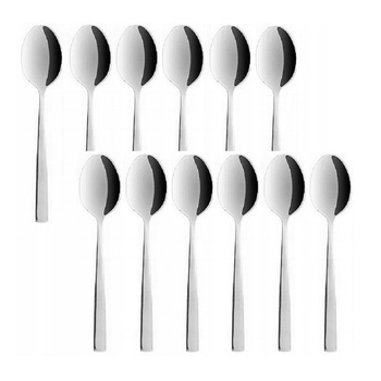 Sztućce Ambition Prato zestaw 12 małe łyżeczki do kawy komplet dla 12 OSÓB nierdzewne proste nowoczesne gładkie bez wzoru