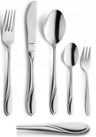 AMEFA sztućce Whisper zestaw 250 komplet dla 50 OSÓB z widelczykami nierdzewne tanie z wzorem gastronomiczne do restauracji baru stal 18/0