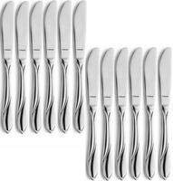 Amefa sztućce Whisper zestaw 12 noże stołowe obiadowe komplet dla 12 OSÓB nierdzewne klasyczne z wzorem fali bez niklu 18/0