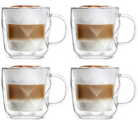 VIALLI  GEO komplet 2 x kubek termiczny do kawy herbaty cappucino podwójna ścianka 450 ml